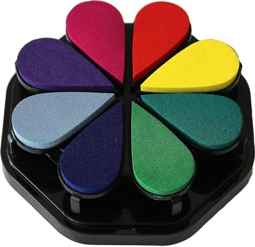 Artoz Stempelkissen 8 Farben – Farbenmix – 107 x 45 mm – Stempelfarben zum Stempeln – Stempelkissen-Set zum Stempeln auf Papier, Karten für Einladungen, Grüße oder zur Hochzeit