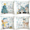ARNTY Weihnachten Kissenbezug 45x45cm 4er Set Weihnachtsdeko Kissenhülle Weihnachts Dekoration Christmas Decorations für Innen, Zuhause, Büro, Schlafzimmer, Auto, Winterurlaub Deko Geschenk
