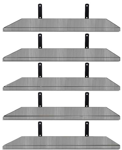 Mardili Shelves Wood Wall Mounted Shelf, Rustic Shelves Set of 5（Gray）