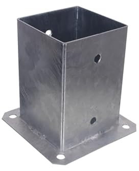 NAJDER Aufschraubhülse Pfostenträger 140 x 140 mm Feuerverzinkung Bodenplatte Anker (120 x 120 mm)