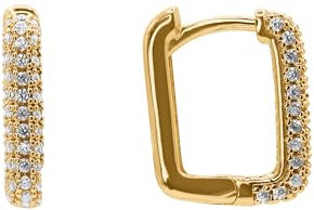 Heideman Ohrringe Damen aus Edelstahl gold farbend matt Ohrstecker hängend für Frauen mit Zirkonia weiß