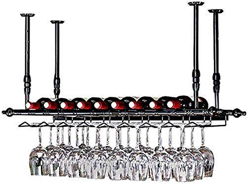 Wandmontage mit Flaschen- und Glashalter/hängendes Weinglasregal aus Metall/hängender Weinhalter/Wandhalterung/Weinflaschen-Präsentationsregal/umgedrehtes Weinglas 80 * 30 cm (31,5 * 1 (150 * 30