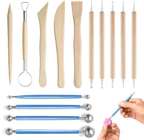 Alethron Modellierwerkzeug, 14 Stück Töpferwerkzeug, Ton Werkzeug Modelierwerkzeugset Polymer Clay Tools Töpfer Werkzeug Sculpting Pottery Tools für Modellbau DIY Kunsthandwerk Shaping Carving