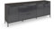 Rauch Möbel Flipp, Sideboard, TV-Schrank, Kommode mit Stauraum, mit Metallkufe Graphit, Graphit/Glasfront Basalt, Schwarz, 3-türig, Glastüren, 3 Schubladen, Griffe Graphit, 199x72x42cm