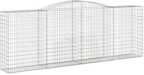 vidaXL Gabione mit Hochbogen 25 STK., Steinkorb Drahtkorb Dekorativ, Gabionenkörbe Verstärkte Gabionenhaken, Gabionenwand Gabionen Zaun Garten, Verzinktes Eisen