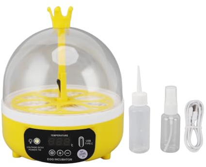 Qcwwy Mini-Eierbrutkasten, Kleiner Geflügelbrutkasten mit transparenter Abdeckung, hocheffizienter und geräuscharmer Betrieb, Eierbrüter für Tauben, Hühner und