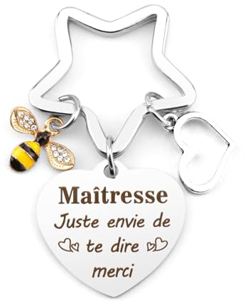 Bluckincle Porte Clef Merci Cadeau Maitresse D'école Cadeau Maitre Professeur Atsem Aesh