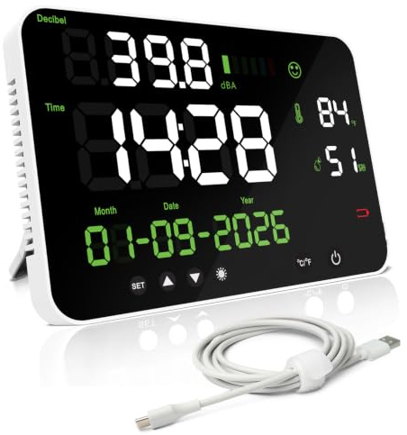 H HOLDPEAK vägg- och bords-ljudnivåmätare 30–130 dB, decibelmätare