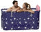 Warmiehomy Portable Foldable Bathtub for Adult,140x50X55cm Large Soaking Bathtub with Cushion and Backrest,Hot Bath Ice Bath SPA Tub for Shower,Freestanding Bathtub for Adults Kids,Starry Blue