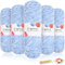 Coopay Samt Chenille Wolle, 500g (5x100g) Velvet Chenillegarn Wolle zum Häkeln&Stricken, Flauschige Weicher Babywolle für Kinder, Samtig Chenillewolle mit Häkelzubehör für Puppen, Schals - Hellblau