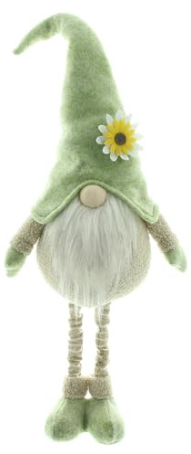 FRANK FLECHTWAREN Wichtel Blütenmütze, Dekofigur, Polyester, Kunstfell, Maximale Höhe 97 cm