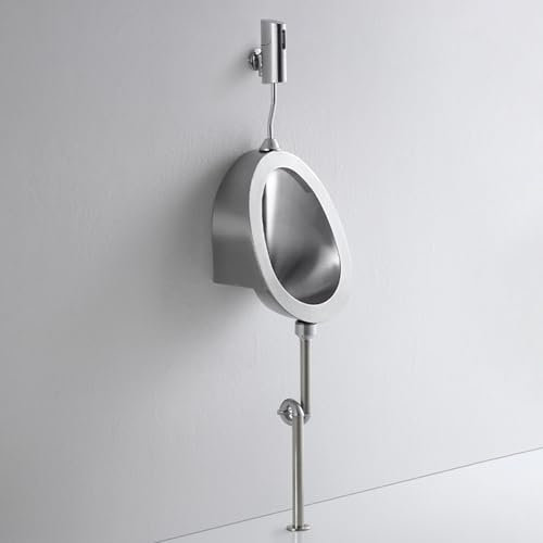 Urinoirs pour Hommes pour Toilettes, Urinoir Mural en Acier INOX, Urinoir à Chasse D'eau Pour Toilettes Publiques, Adapté Aux Centres Commerciaux, Aux Prisons Et Aux écoles(Silver B)