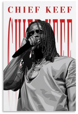 UARJIRUHR Chief Keef Poster, Raumdekoration, Leinwand, künstlerisches Poster, Wandkunst, Schlafzimmer-Dekor, Poster für Zimmer, ästhetisch, 30 x 45 cm, ungerahmter Stil