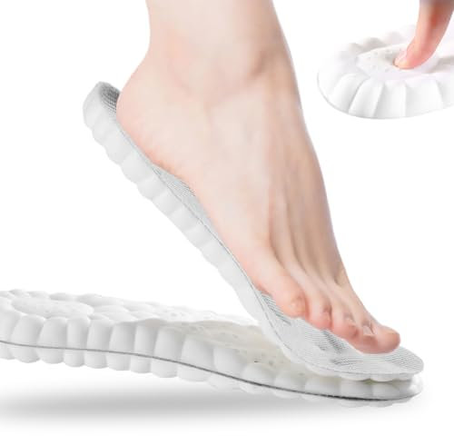 Solette in Memory Foam con Supporto per l'Arco Plantare, Inserti per Scarpe da Ginnastica, Traspiranti e Ammortizzanti, Comode per Ammortizzazione (43-44)