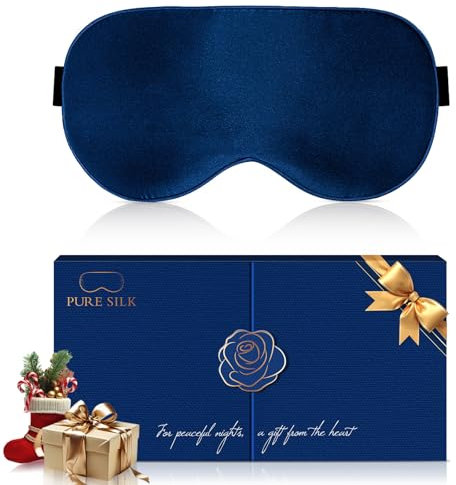 Aosun Luxus Seiden Schlafmaske, Geschenke für Frauen & Männer, 100% Seide, 22 Momme Schlafbrille für Entspannung & Gesunden Schlaf, Perfekt für Weihnachten, Geburtstag, Mutterta