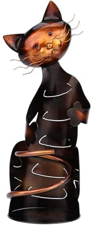 Cat Wine Bottle Holder Cat Wine Rack Metal Cat Wine Holder Wine Bottle Holder, Decorative Cat Shaped Wine Holder Sculpture, Fre-e Standing Wine Rack Metal Sculpture, Novelty Metal Sculpture Wine Rack