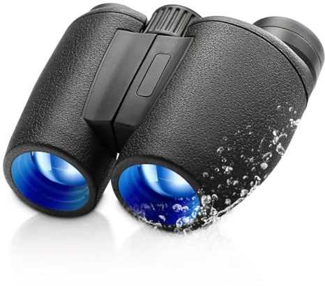 8x30 High Powered Binocular for Adults, Powerful HD Compact Binocular for Travel Hiking Concert Ship Cruise Hunting Bird Watching, Black Waterproof Kid Binocular