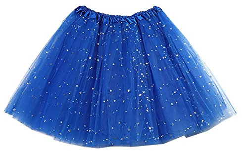 Tüllrock Damen Kurz Tütü Rock Tüll Tullrock Fasching Karneval Kostüm Faschingsrock Glitzer Tutu Petticoat Ballettkleidung Minirock Unterrock Ballett Tulle