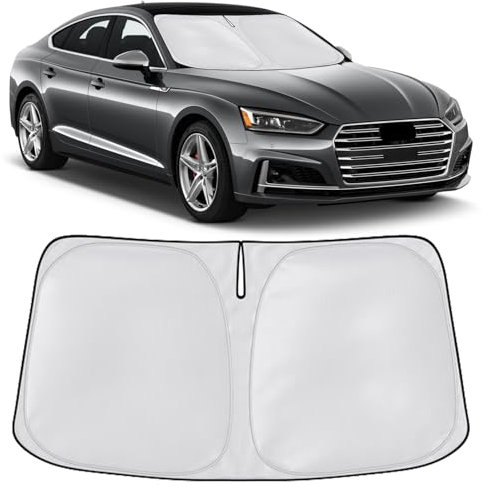 SONRUIJIE Parasol Coche,Parasol Coche Delantero para Audi A5 2018-2025,Protección Solar UV para Automóvil Y Protección contra El Calor Solar,Accesorios para Automóvil En Verano,Plegable