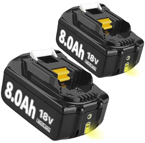 2 X 18V 8.0Ah Lithium Battery for BL1860B BL1860B BL1850B BL1840 BL1840B BL1830B BL1860B BL1830 BL1820 BL1815 BL1835 BL1845 LXT-400