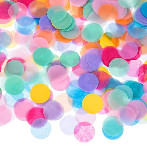 6000 Stück, Farbe Konfetti Bunt 50g, 2.5cm, Mehrfarbig Runde Streudeko,Papier für Geburtstag Hochzeit Party Dekoration