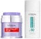 L'Oréal Paris - Fluide Anti-UV SPF50+ et Gel-Crème Repulpant - Action Hydratante, Anti-âge, Correctrice et Protection UV - Bright Reveal 50ml et Revitalift Filler 50ml - Lot de 2 Soins Visage
