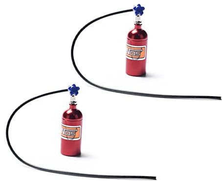 Kznifmk 2X Bouteille D'Azote NOS en MéTal Simulé pour Le Défenseur de Voiture sur RC Au 1/10 RC D90 D110 TRX4 Scx10 90046, Rouge