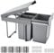 VEVOR Cubo de Basura Extraíble para Armarios Cocina, 20+10+10 L, Doble bajo Fregadero, para Reciclaje, con Sistema Deslizante de Extensión Completa de Metal Resistente y Asa, 492 x 340 x 430 mm