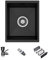 GAONUNUL Fregadero de Cocina Negro de 38 x 30 cm, Acero Inoxidable, Fregadero Compacto bajo encimera de un Solo Seno con escurridor y Rejilla de Secado, Ideal para cocinas pequeñas, Bares o lavaderos