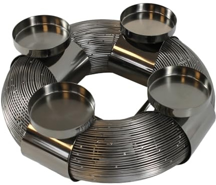 Fachhandel Plus Kerzenständer für Stumpenkerzen – moderner Kerzenhalter für bis zu 4 Kerzen – Metall Deko-Kerzenleuchter in verschiedenen Designs & Farben (Anthrazit, Moody)