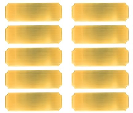 Enwye 10 Pieces 3x1 Inch Engraved Nameplates Stainless Steel Personalized Trophy Labels Laser Engraved Nameplates (with Adhesive Backing) DIY Craft Metal Labels