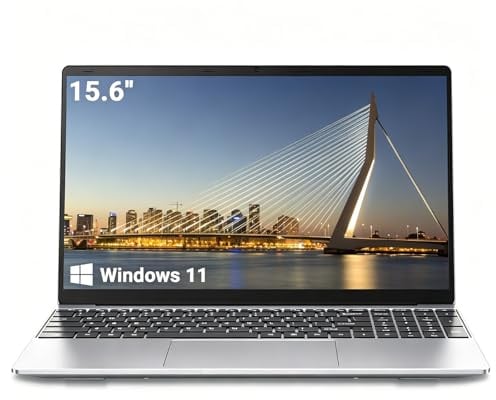 Breloom 15.6 pollici Win 11 Business Laptop, 6GB DDR4 256GB SSD, computer portatili Celeron N4500 Processore Studente Laptop Computer, 1920x1080 FHD Display, Wi-Fi 5, BT5.0, Tastiera Inglese