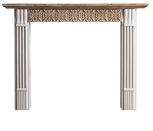 Décoratif Cheminée Vintage Poêle Manteau Entourage Armoire Décorative Blanche Sculpté Salon