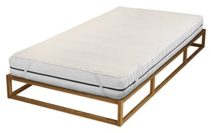 biberna Sleep & Protect 0808301 Matratzenauflage Molton mit Sanfor Ausrüstung, atmungsaktiv, hohe Feuchtigkeitsaufnahme 1x 140x200 cm ,Beige/natur
