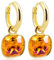 Gold Creolen Charm Anhänger Markenkristalle Ohrringe 925 Sterling Orange NOBEL SCHMUCK