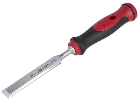 Stemmeisen mit rot-schwarzem 2K-Griff, 18mm, Stubai Profi Stechbeitel zur präzisen Holzbearbeitung, Stecheisen für Schreiner Tischler