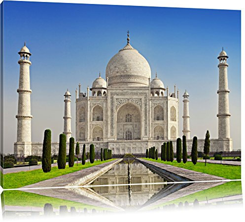 Pixxprint Gewaltiger Taj Mahal, Größe: 120x80cm, Leinwandbild, fertig gespannt, Wandbild, Dekoration, Kunstdruck, kein Poster