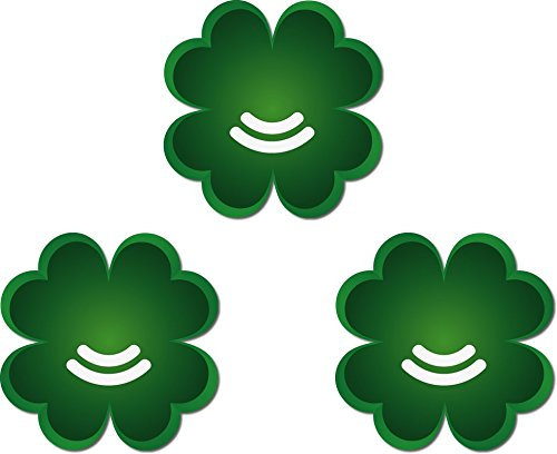 GREEN24 3 NFC Glücksklee Sticker HQ Kleeblatt Aufkleber NTAG216 Tags ø 40 mm Glücksbringer für viel Glück