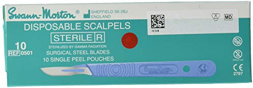 Swann-Morton - Scatola di 10 bisturi sterilizzati, U10, n° 10