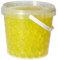 trendfinding 1 Liter Eimer aus Kunststoff mit Deckel Deko Hydro Wasser Perlen Kugeln künstliche Blumenerde Aquaperls Aqualinos zum Dekorieren Ø 1,5 bis 2,5 cm (Gelb-Orange)