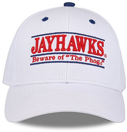 The Game NCAA Kansas Jayhawks Unisex NCAA bar Design Hat, White, Adjustable