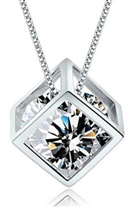 BROWOL Damen Damen Zirkon Kurze Punktclavicle Kette Halskette 925 Silber Schmuck Halsband