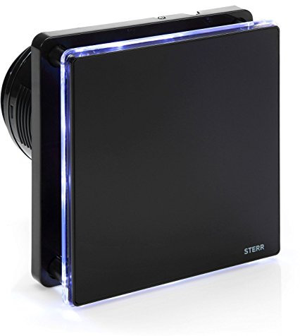 STERR Black Extractor Fan Bathroom 100 mm with LED Inline Extractor Fan - Extractor Fan - Bathroom Fan Extractor - Bathroom Fan