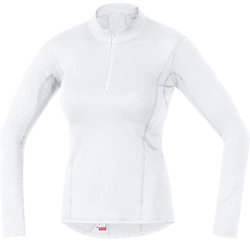 GOREWEAR M Damen Base Layer Thermo Stehkragenshirt, White, 34