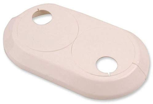 Double 28mm PVC White Radiator Plastic Water Pipe Cover Collar Rose