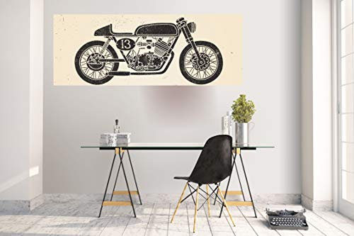 Wandtattoo Wandsticker Aufkleber Kinderzimmer Oldtimer Motorrad Motiv Bild