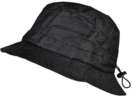 Toutacoo. Regenhut aus Nylon - Einstellbar Schwarz (11- Schwarz Fleece-Futter Schwarz)