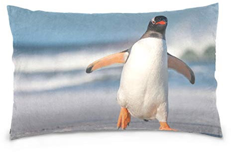 Linomo Kissenbezug 40x60 cm, Süß Pinguin Winter Dekorative Kissenbezug Kissenhülle für Couch Sofa Bett Hause