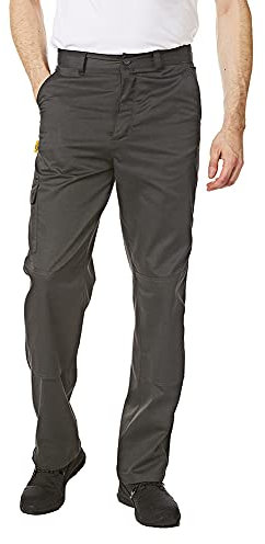 Iron Mountain IMPNT100 Workwear Mens Heavy Duty Multi Pocket Knee Pad Pocket Cargo Trousers, Grey, 34W/31L