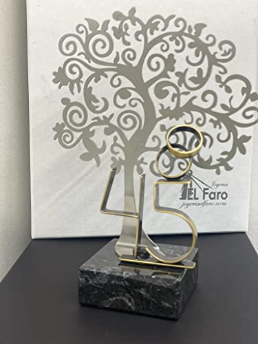 JOYERIA EL FARO | Grabado personalizado | Presentación en estuche premium | Celebra vuestros años de amor juntos (45 aniversario, 22 x 18 cm)